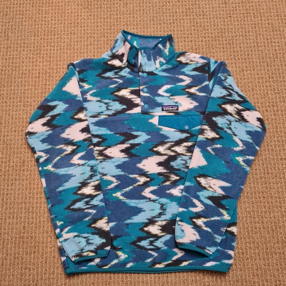 Patagonia Synchilla Snap-T Pullover Women's Trout Tales Elwha Blue Size S - Picture 4 of 15